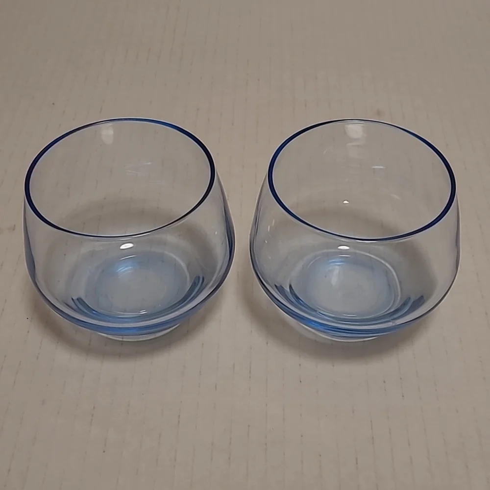 Vintage Pair of Blue Barware Glasses from Italy